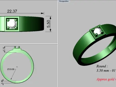 light weight gold diamond rings-C111116SKCH2025986-wt-5-10 3D print model