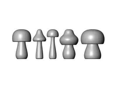 Mushroom peg doll decor shapes 3D print model