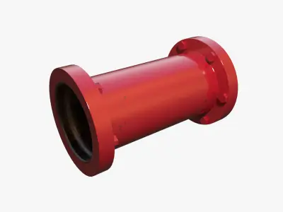 Red Straight Pipe 3D model