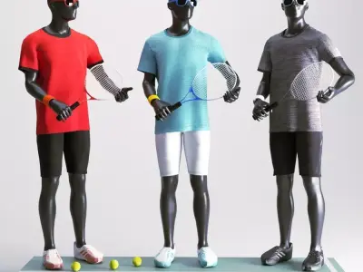 Tennis Man Mannequin 3D model