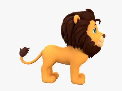 Cartoon Lion Low-poly 3D model