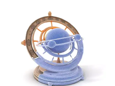 Celestial Orrery Bronze model pack Low-poly 3D model