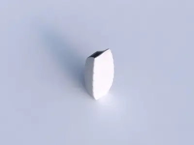 Vase bent rectangle with horizontal wavy inverted layers 3D print model