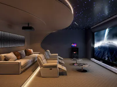 Luxury Home Cinema Interior Villa Theater 3Ds Max FBX 3D model 3D model