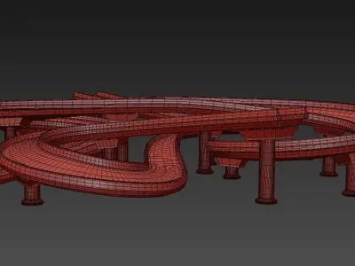 Four Way Bridge Free 3D model