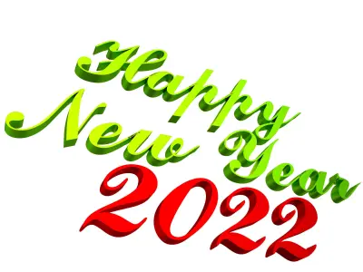Happy New Year 2022 03 Low-poly 3D model