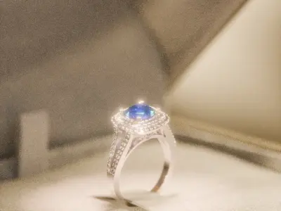 Realistic Tanzanite Ring Model 3D model