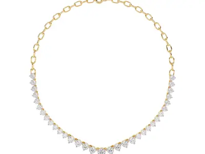 Vintage Classic Luxury USA Round Diamond Necklace 3D print model