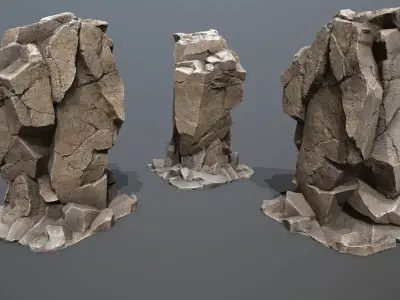 desert rocks  Low-poly 3D model