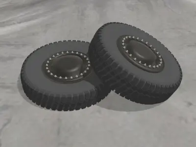 Truck Wheel Low-poly 3D model