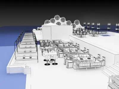  Exterior Design Tent Layout a575 3D model