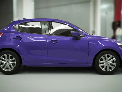 2020 Toyota Yaris XLE 3D Model Animation Rig Low-poly 3D model