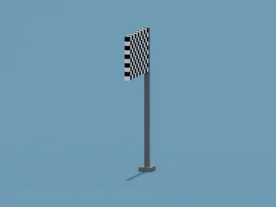Checkered Flag Low-poly 3D model