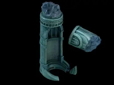 Game Underground Palace - Earth Palace Broken Column 01 3D model