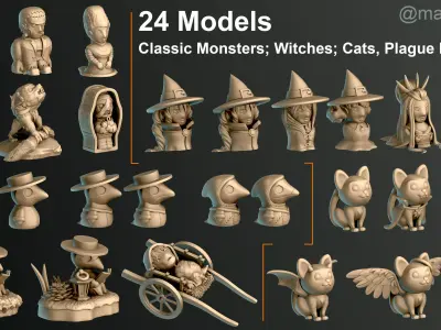 Halloween Pack 01 - Cute Spooky Decoration 3D print model
