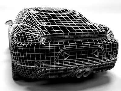 PORSCHE CAYMAN 2017 LOWPOLY Low-poly 3D model