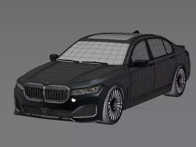 BMW 7 sedan Low-poly 3D model
