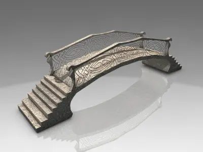 Low poly fantasy bridge Low-poly 3D model