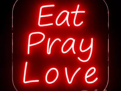 Eat Pray Love Neon Sign 3D model