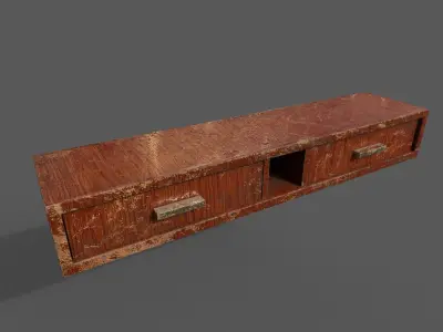 Set Old Modern Furniture 3D Model Terror Low-poly 3D model