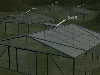 Green House  With Lods 3D model