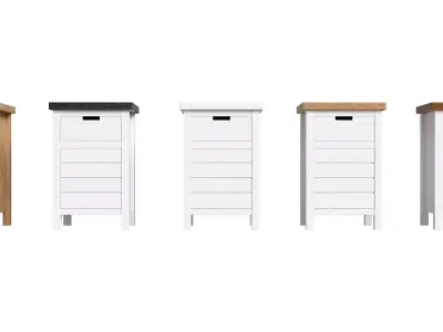 Set Of Coasted Bedside Table 3D model