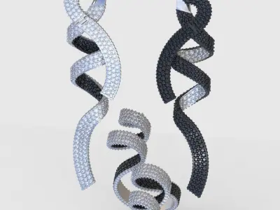 Ring and Earring Set 3D printable model 0094 3D Model Pack