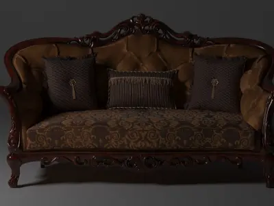 Sofa ornament Low-poly 3D model