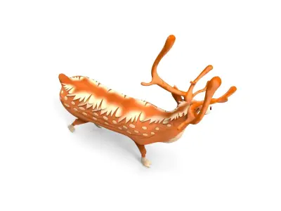 Cartoon Toon Reindeer Rigged and Animated  Low-poly 3D model