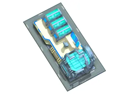 isometrical medical room hospital 03 Low-poly 3D model