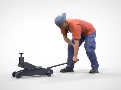 N11 Mechanic with Hydraulic car jack 3D print model