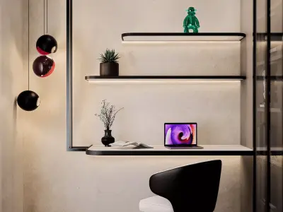 MODERN LIBRARY ROOM WITH MINIMALIST TOUCH 3D model