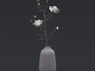 Dry Flowers In Vase I 3D model