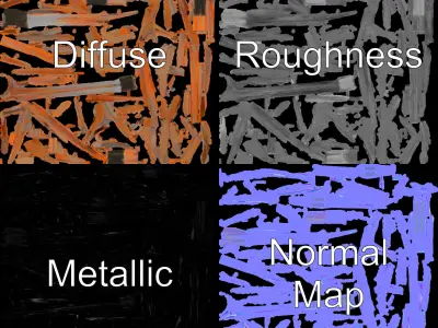 Cattail Metal Sculptures Model Pack for Environments Low-poly 3D model