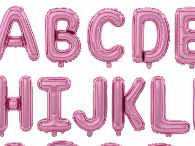 Balloon Alphabet Pink 3D model