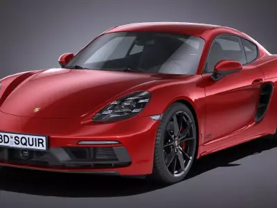 LowPoly Porsche Cayman GTS 2018 3D model