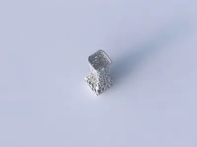 Vase larger opening rectangle with dense organic lattice 3D print model