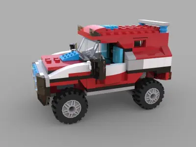 Lego jeep game Low-poly 3D model