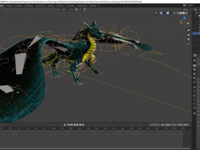 Dragon Low Poly Rigged and Animation ready  Toon Shaded Low-poly 3D model