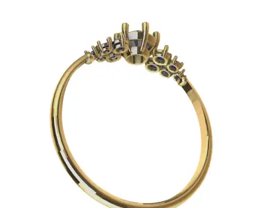 Anillo solitario para dama-mujer -v- 3D print model