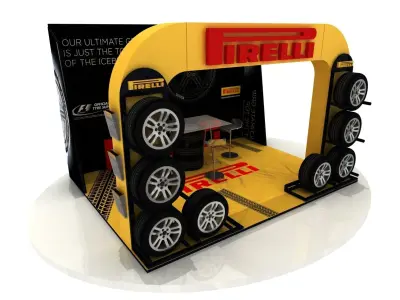 Pirelli Tire Expo Stand 3 units 3D model