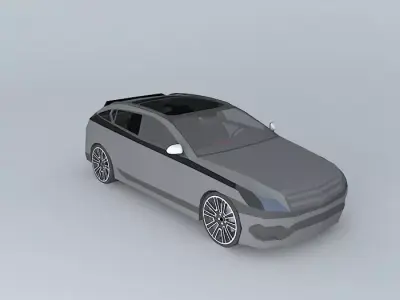 Family car template Free 3D model
