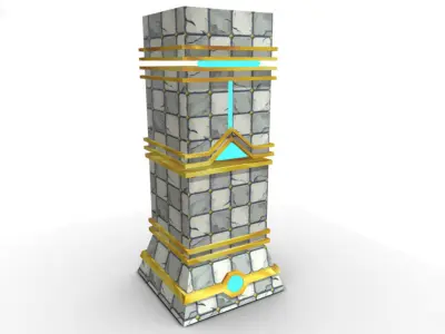 game cartoon pillar 3D model