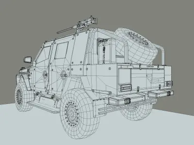 Low poly High detailed military armored 4x4 Sub Low-poly 3D model