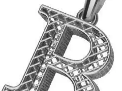 DIRECT CASTING ALPHABET PENDANT Texture 3D print model 3D 3D print model purchase