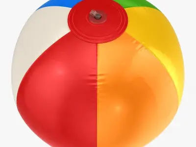 Beach Ball Low-poly 3D model 4