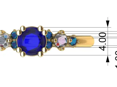 Anillo solitario para dama-mujer -v- 3D print model