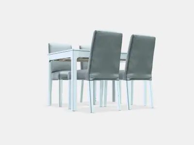 EKEDALEN - BERGMUND Table and 4 chairs 1 Low-poly 3D model