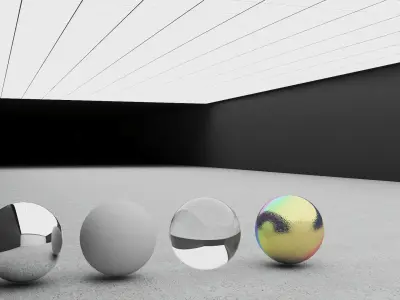 Modern Showroom Low-poly 3D model