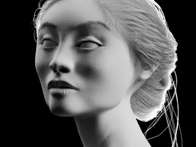 HEAD  FACE REALISTIC MODEL Low-poly 3D model